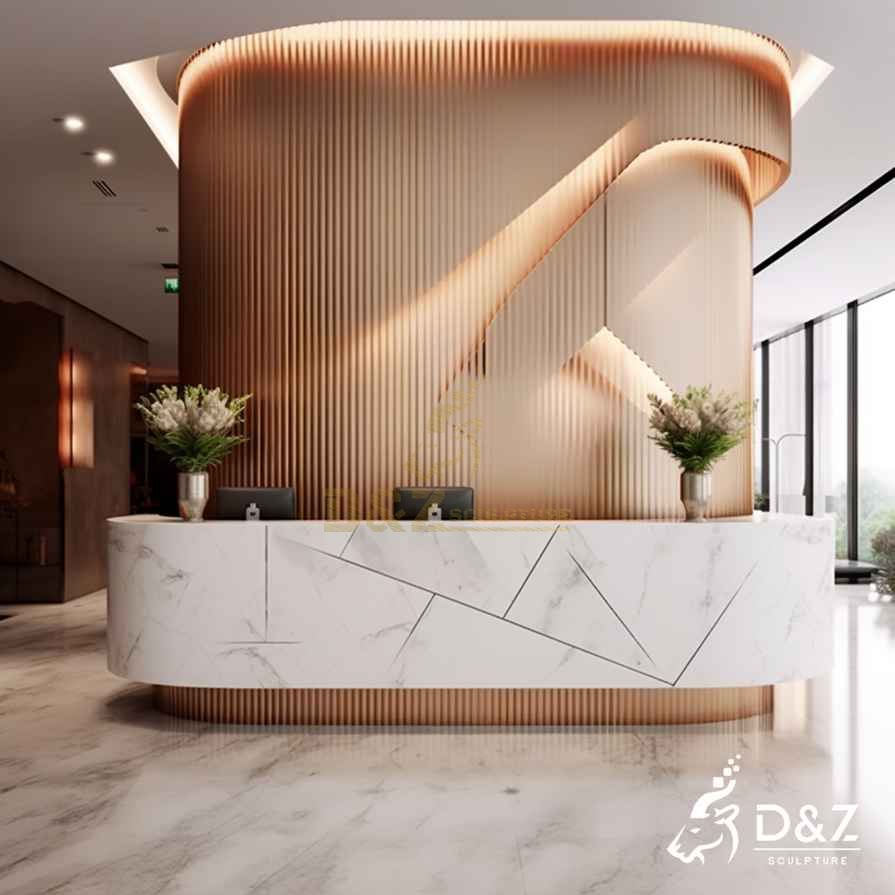 White Marble Reception Desk 6 White Marble Reception Desk 6
