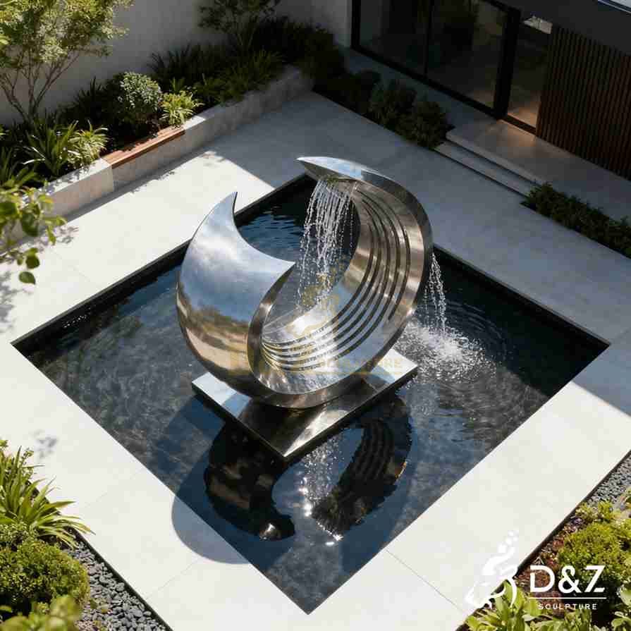 Modern Metal Wave Fountains 4