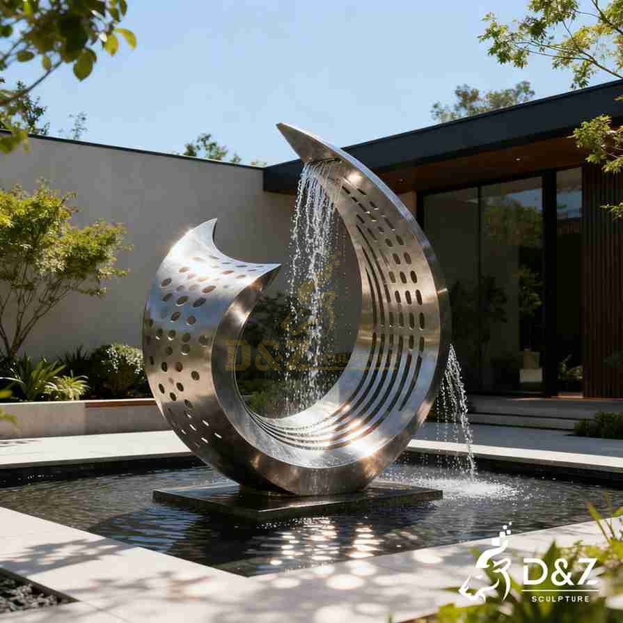 Modern Metal Wave Fountains 6