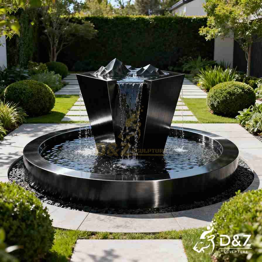 Geometric Black Metal Mountain Fountain 1 Geometric Black Metal Mountain Fountain 1