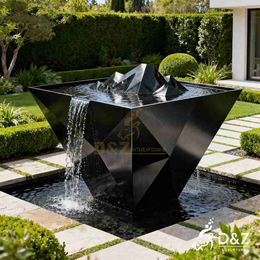 Geometric Black Metal Mountain Fountain 3 Geometric Black Metal Mountain Fountain 3