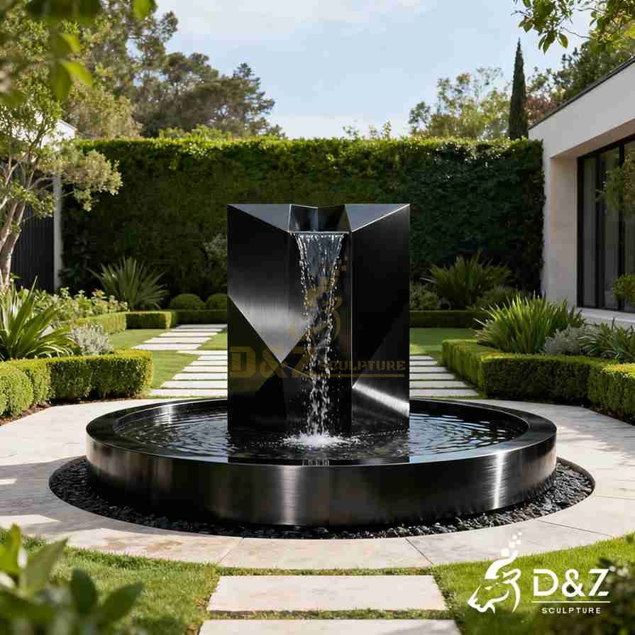 Geometric Black Metal Mountain Fountain 4 Geometric Black Metal Mountain Fountain 4
