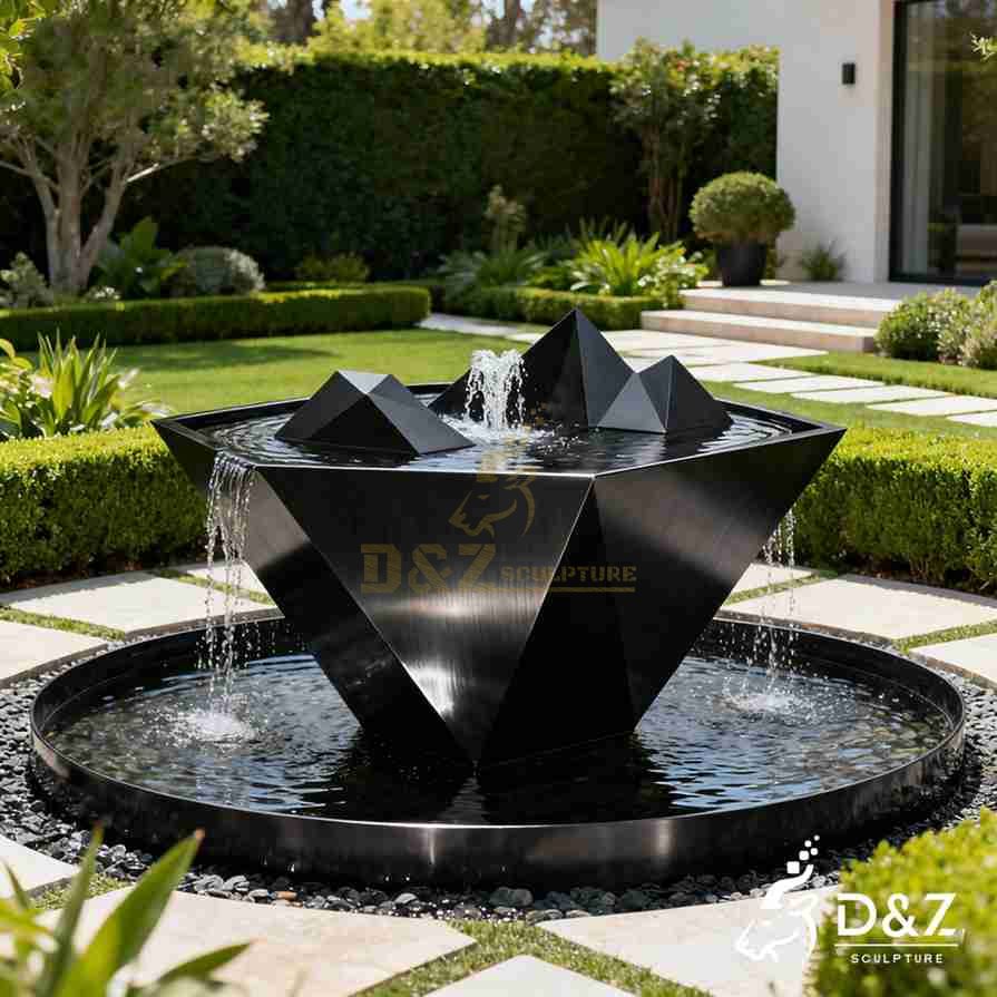 Geometric Black Metal Mountain Fountain 5 Geometric Black Metal Mountain Fountain 5