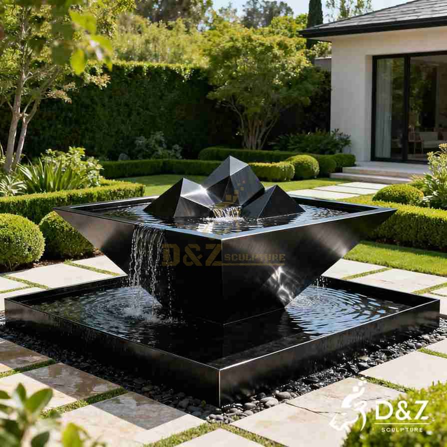 Geometric Black Metal Mountain Fountain 6 Geometric Black Metal Mountain Fountain 6