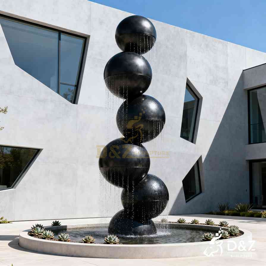 15-4 Large Modern Metal and Marble Fountain Designs