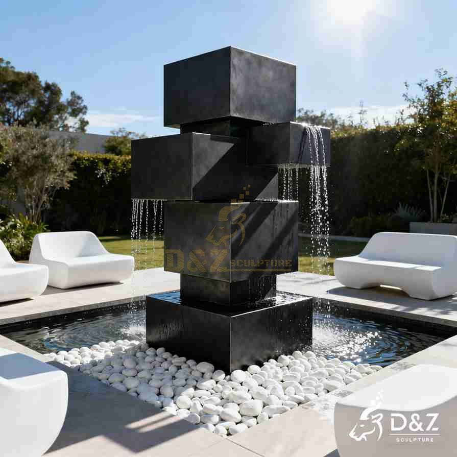 15-12 Large Modern Metal and Marble Fountain Designs
