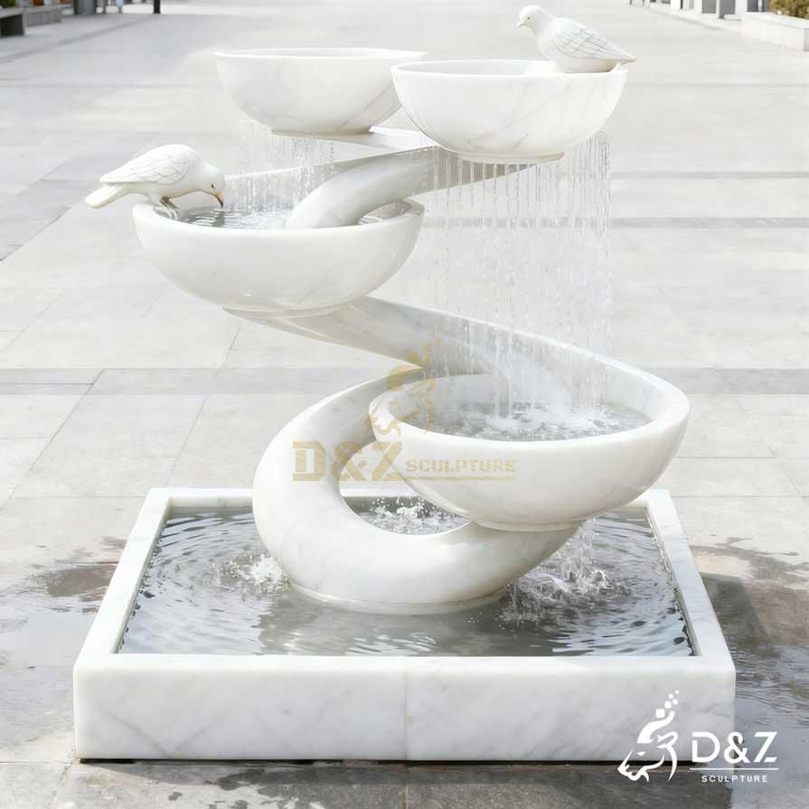 15-14 Large Modern Metal and Marble Fountain Designs