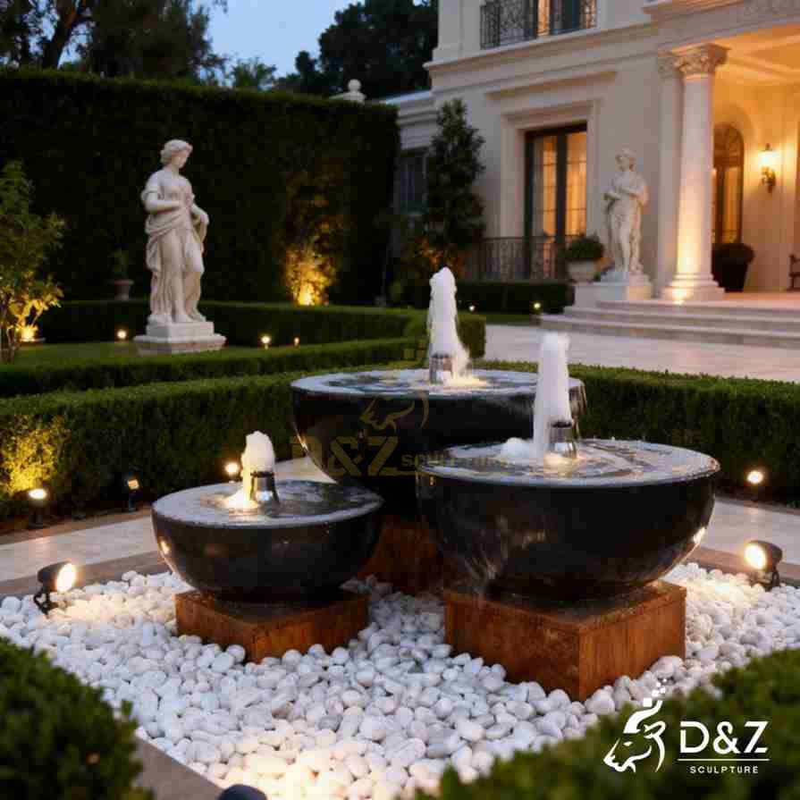 Black Marble Bowl Fountain 1