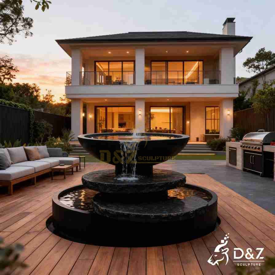 Black Marble Bowl Fountain 2