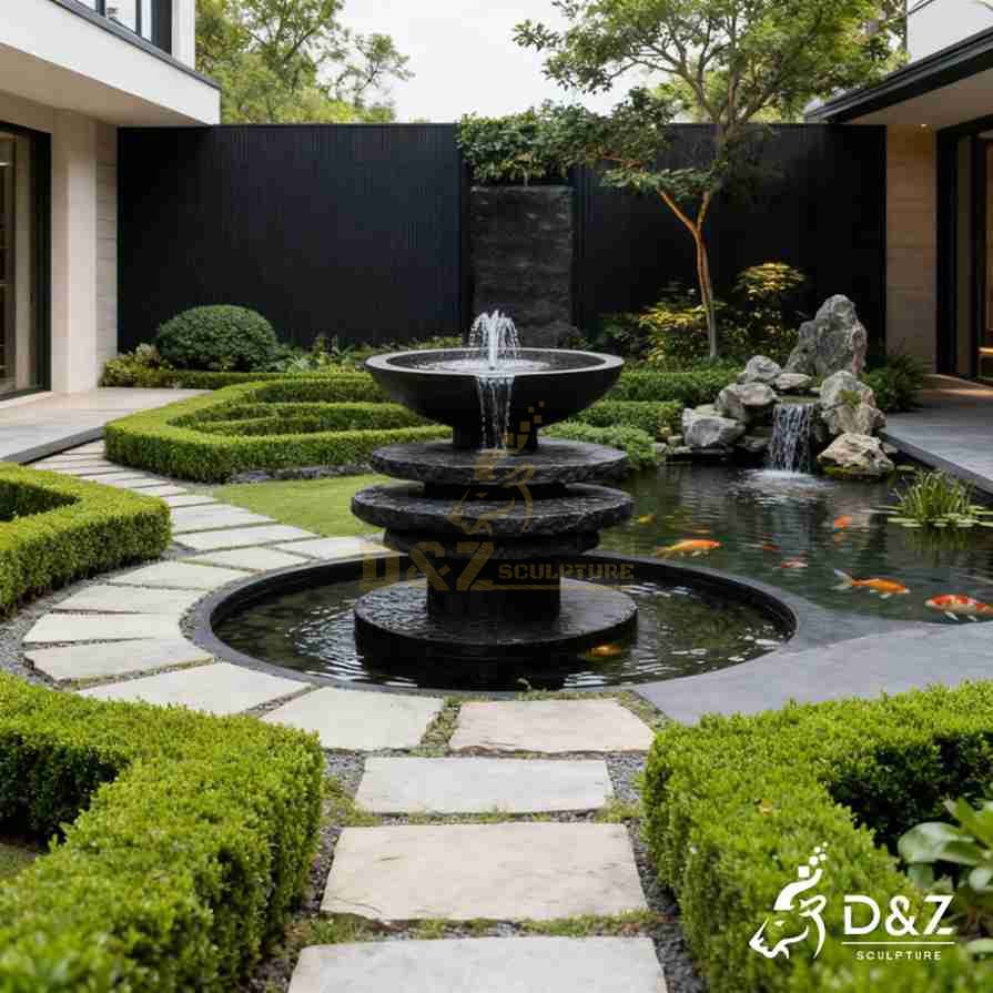 Black Marble Bowl Fountain 4