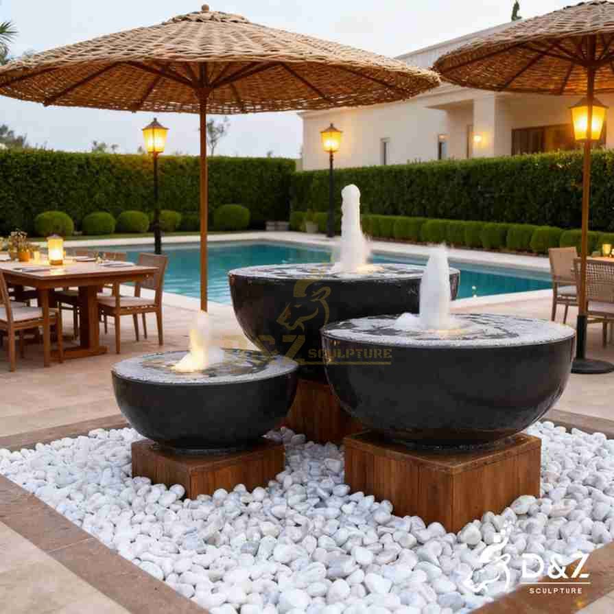 Black Marble Bowl Fountain 5
