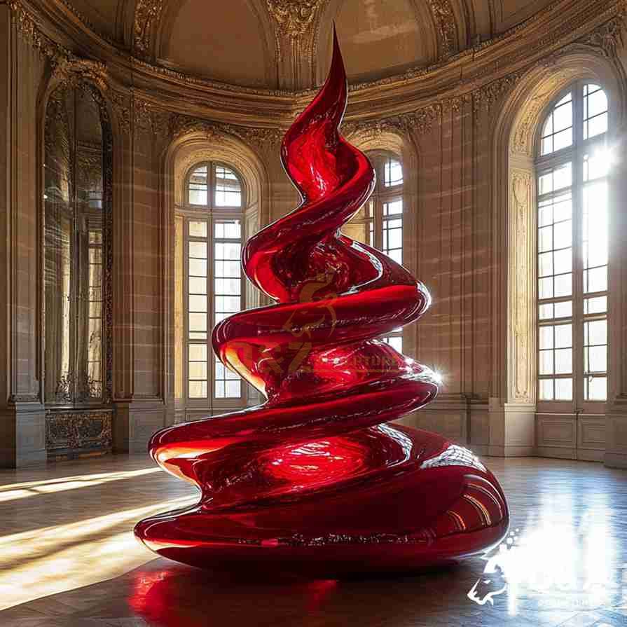 Red Metal Christmas Tree Sculpture 4 Red Metal Christmas Tree Sculpture 4