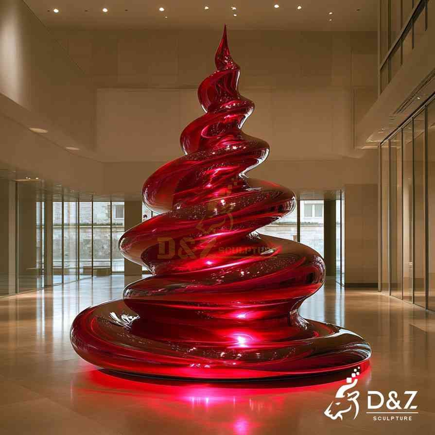 Red Metal Christmas Tree Sculpture 5 Red Metal Christmas Tree Sculpture 5