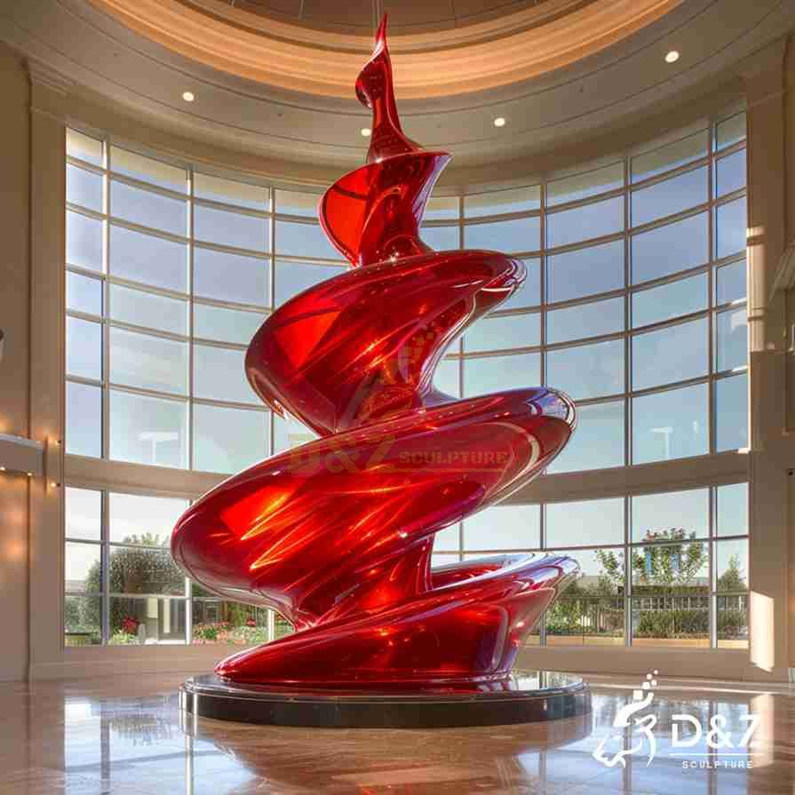 Red Metal Christmas Tree Sculpture 6 Red Metal Christmas Tree Sculpture 6