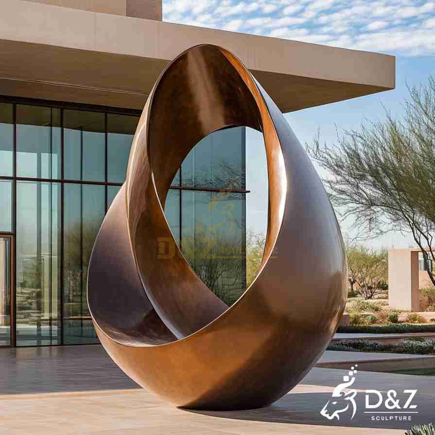 Modern Abstract Bronze Ribbon Sculpture for Sale DZJ-245