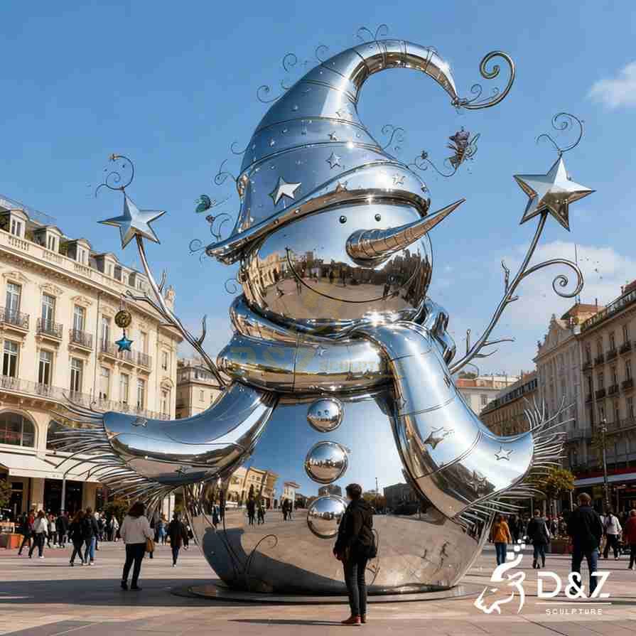 Metal Creative Snowman Sculpture 5 Metal Creative Snowman Sculpture 5