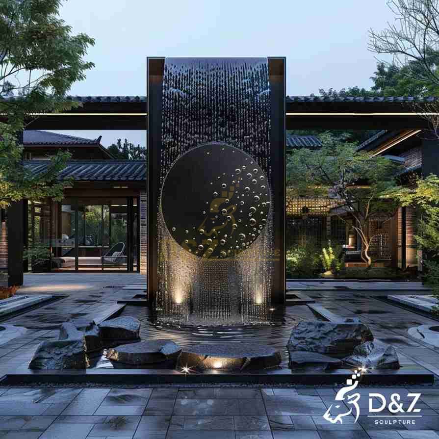 Black Metal Wall Fountain 5 Black Metal Wall Fountain 5