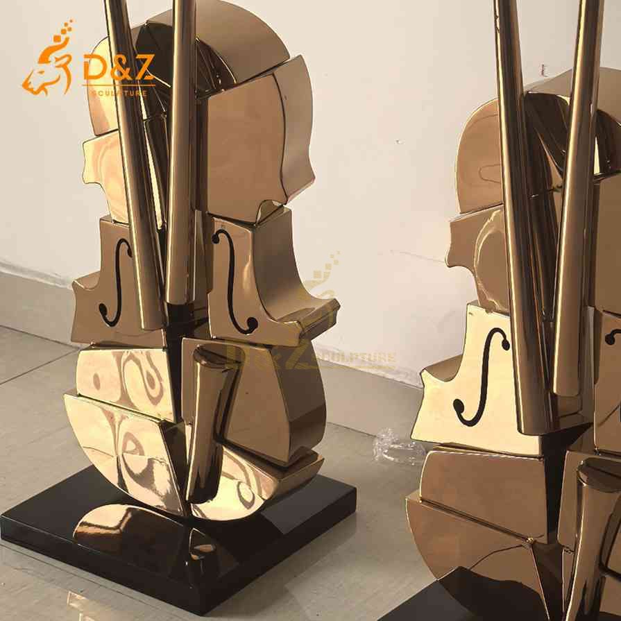 Gold Metal Violin Sculpture 5