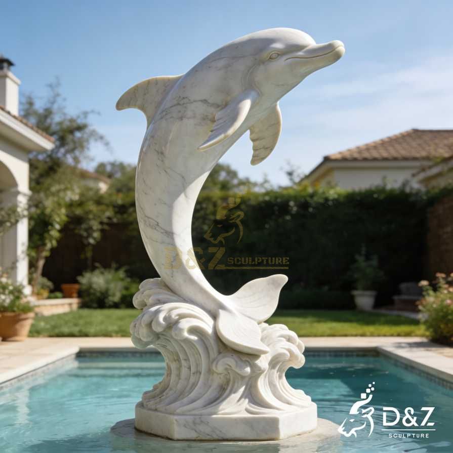 Marble Dolphin Statues 6