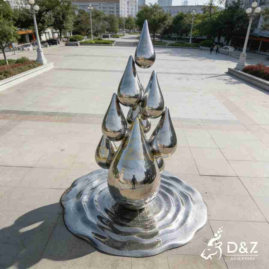 Metal Water Droplets Sculpture 5 Metal Water Droplets Sculpture 5