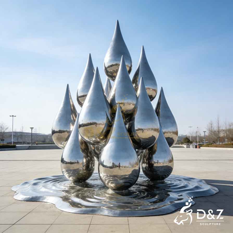 Metal Water Droplets Sculpture 6 Metal Water Droplets Sculpture 6