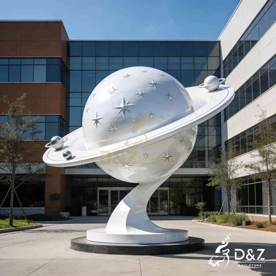 White Metal Sphere Sculpture 1 White Metal Sphere Sculpture 1