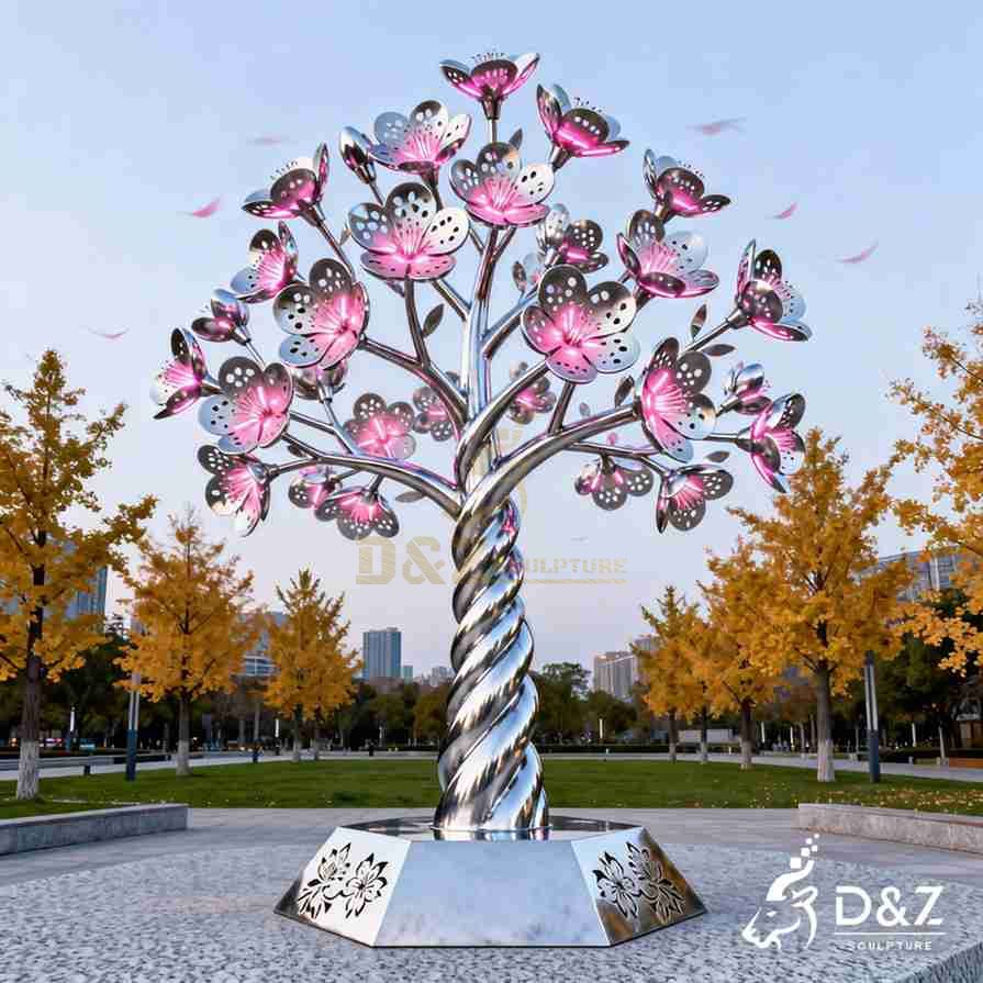 Metal Cherry Blossom Tree Sculpture 3 Metal Cherry Blossom Tree Sculpture 3