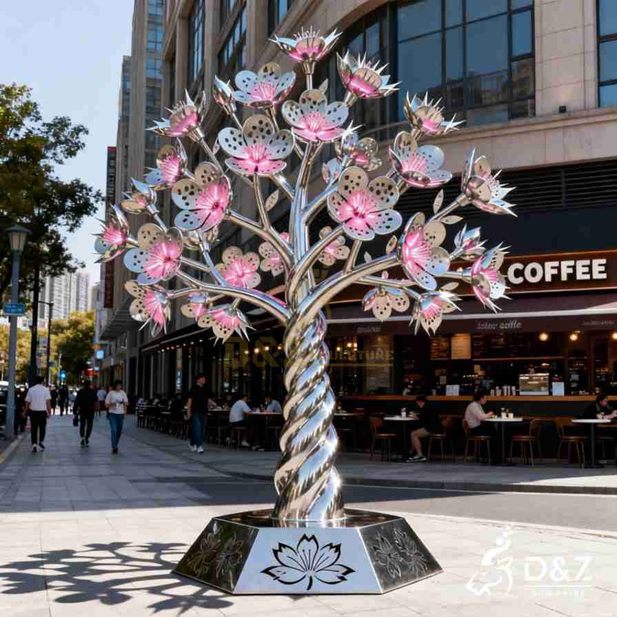 Metal Cherry Blossom Tree Sculpture 5 Metal Cherry Blossom Tree Sculpture 5