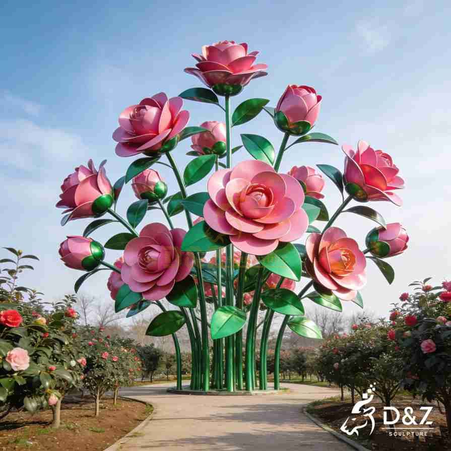 15-12 Large Metal Flower Sculptures: Botanical Garden Guide