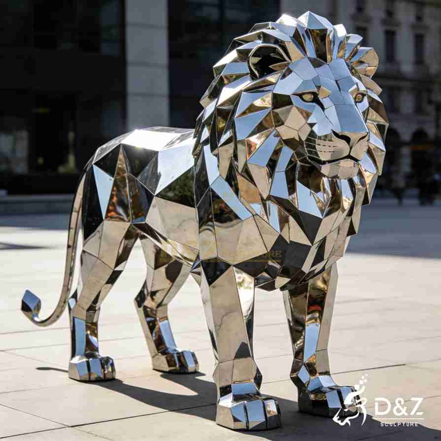 Geometric Metal Lion Sculpture 2 Geometric Metal Lion Sculpture 2