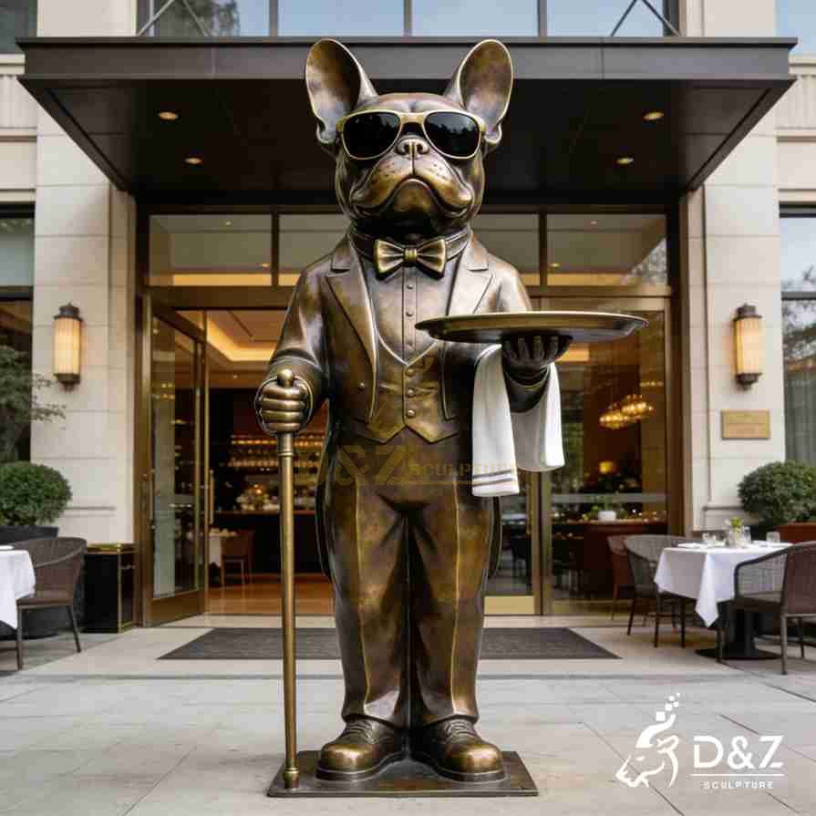 Bulldog Butler Statue with Tray 1 Bulldog Butler Statue with Tray 1