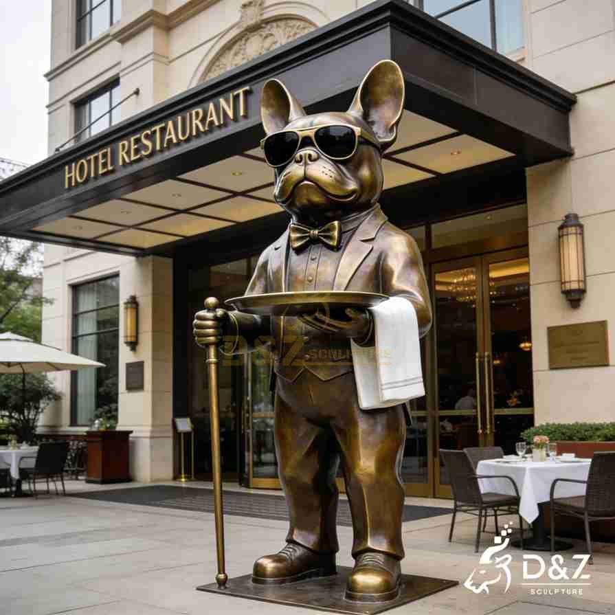 Bulldog Butler Statue with Tray 5 Bulldog Butler Statue with Tray 5