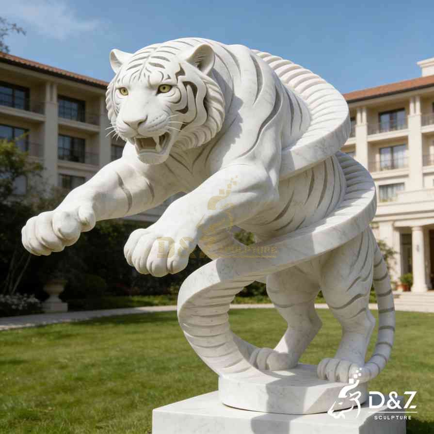 White Marble Tiger Statue 4