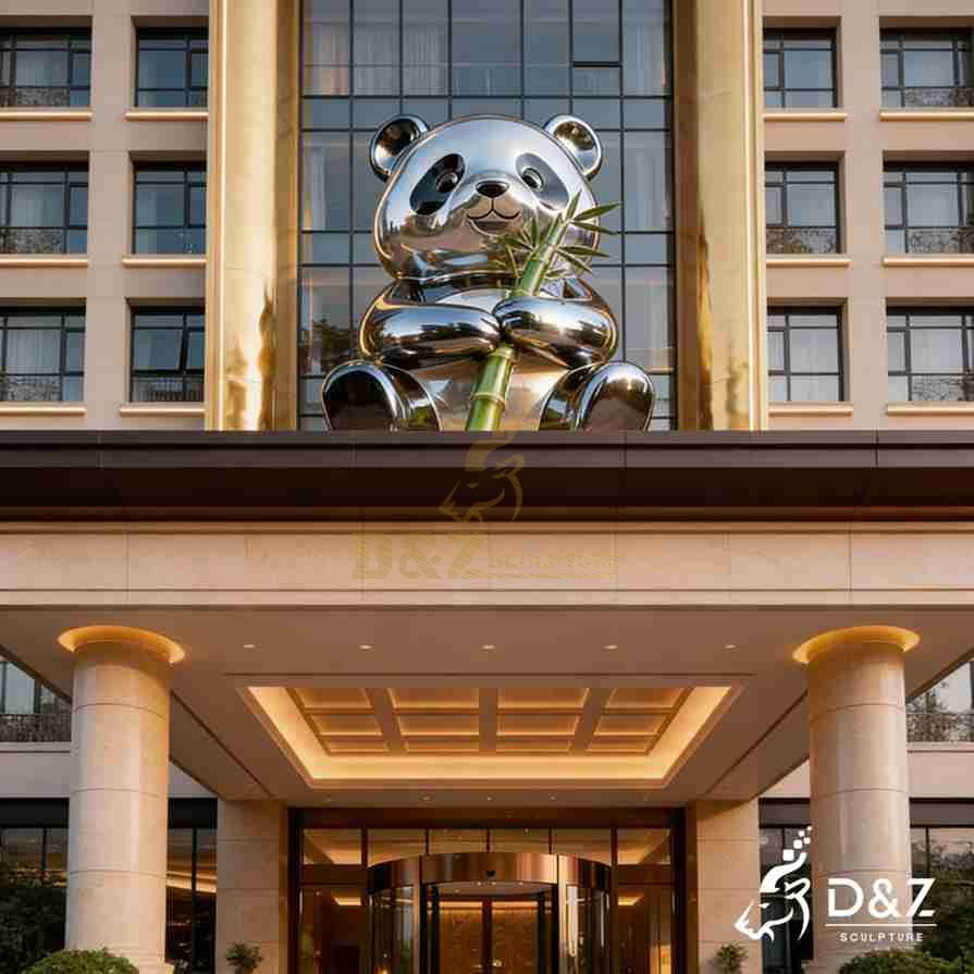 Creative Metal Panda Sculpture 4 Creative Metal Panda Sculpture 4