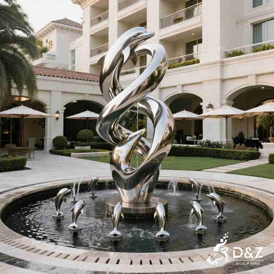 Metal Dolphin Sculpture 2