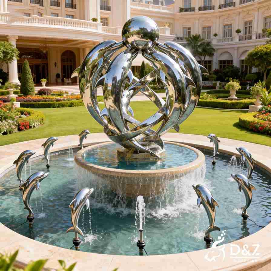 Metal Dolphin Sculpture 5