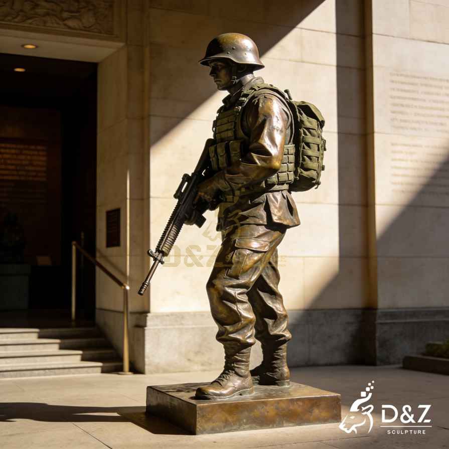 Bronze Standing Soldier Statue 6