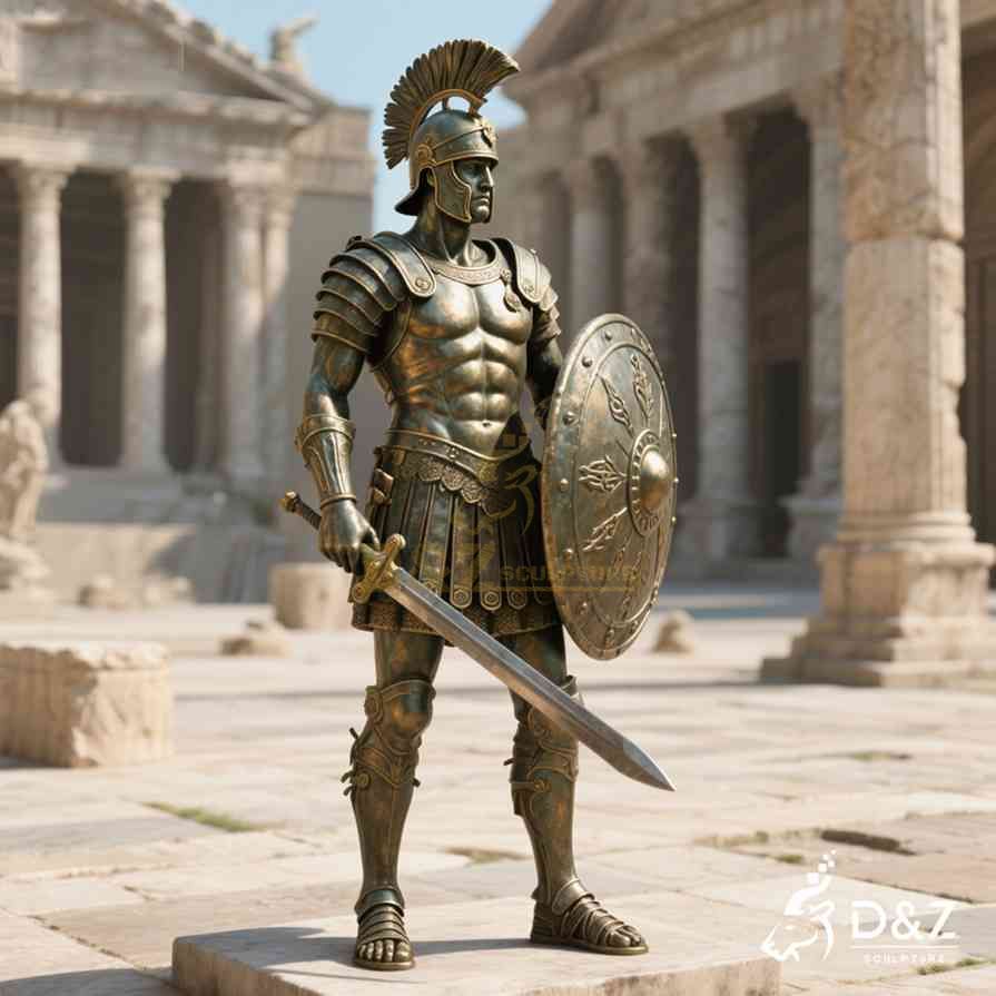 Bronze Roman Soldier Statue 1