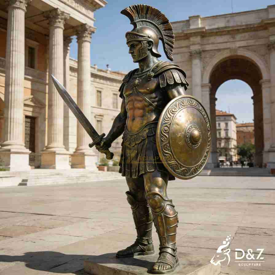 Large Outdoor Bronze Roman Soldier Statue for Sale DZJ-293