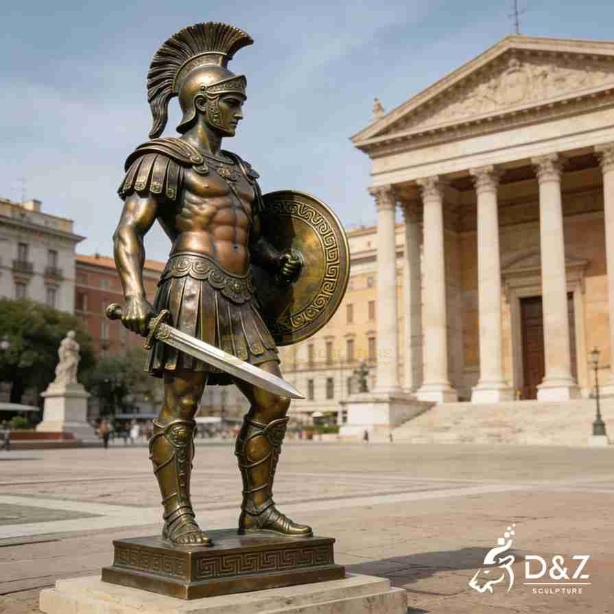 Bronze Roman Soldier Statue 6