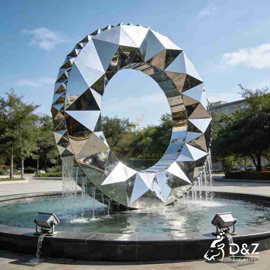 Geometric Metal Circular Fountain 1