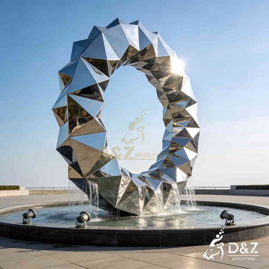 Geometric Metal Circular Fountain 4