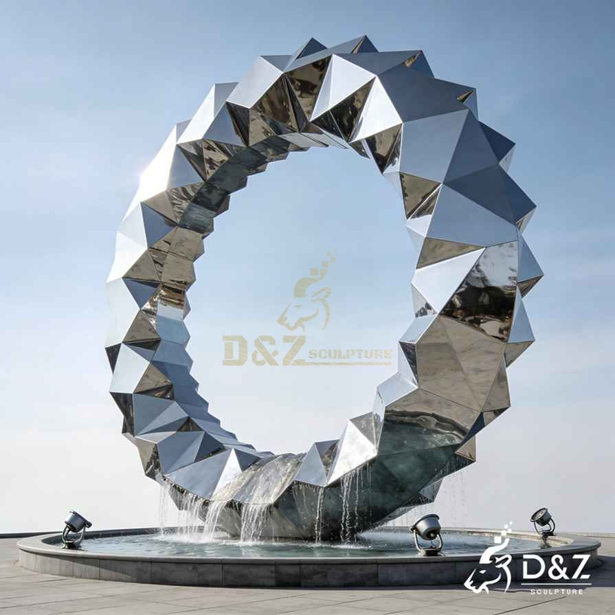 Geometric Metal Circular Fountain 5