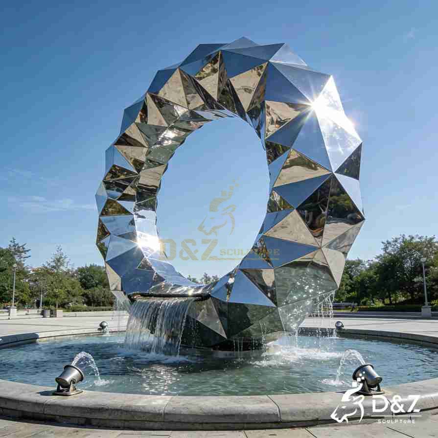 Geometric Metal Circular Fountain 6