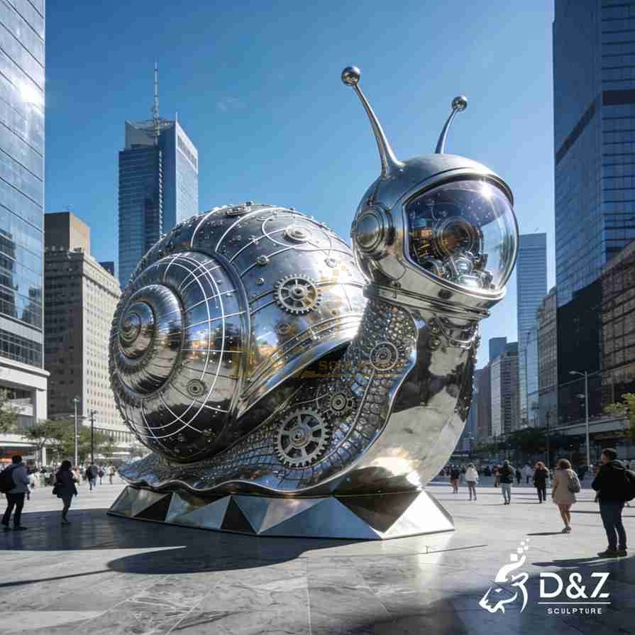 Metal Space Snail Sculpture 4