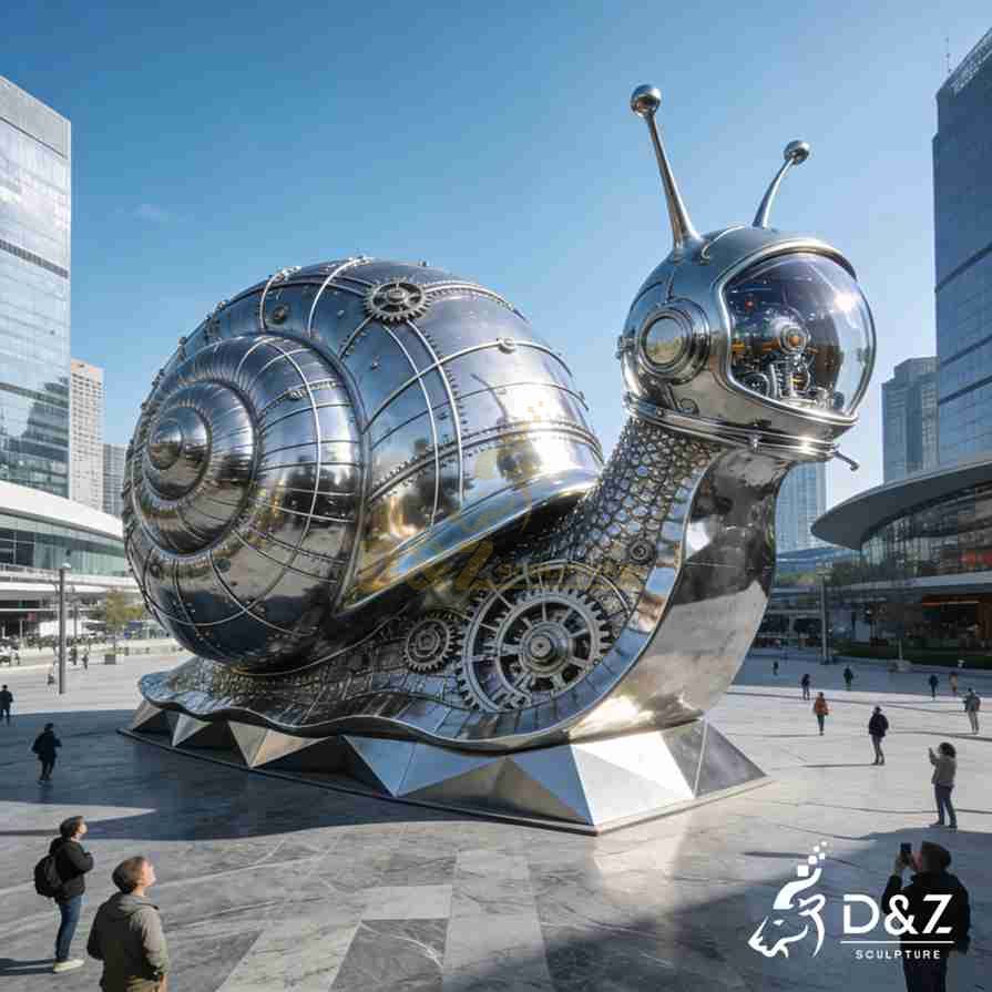 Metal Space Snail Sculpture 5