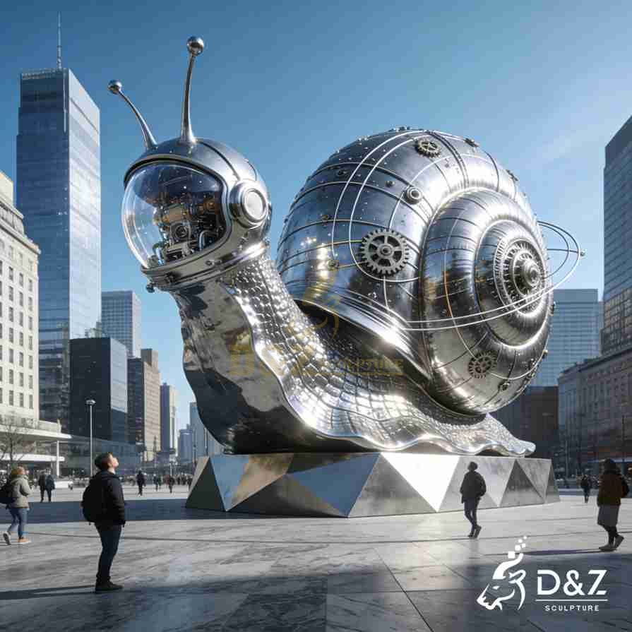 Metal Space Snail Sculpture 6