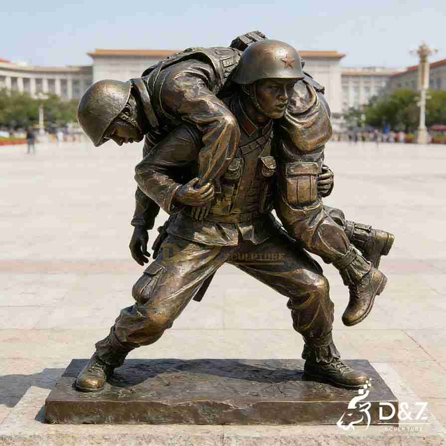 Bronze Wounded Soldier Statue 2