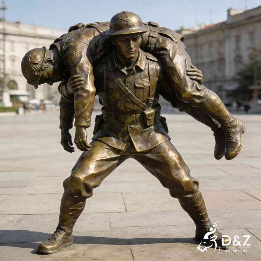 Bronze Wounded Soldier Statue 3