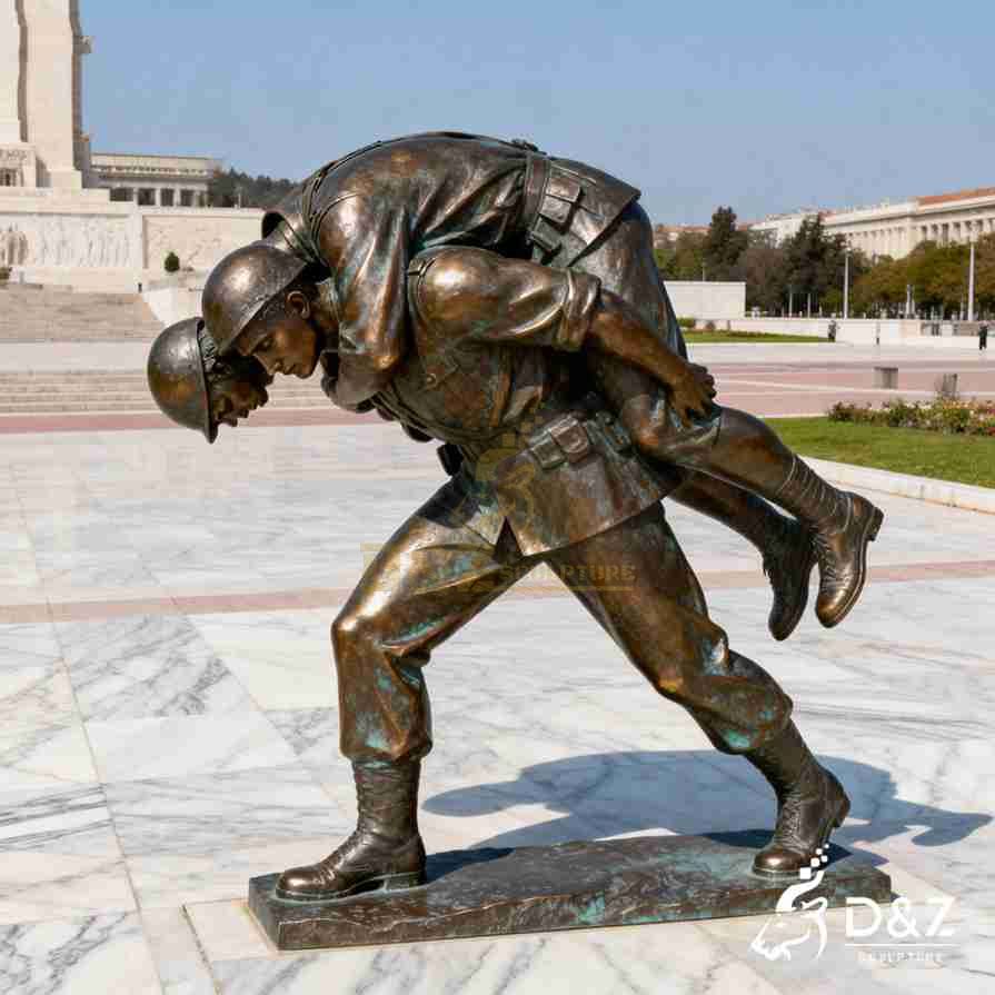 Bronze Wounded Soldier Statue 4